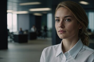 Obraz premium Portrait of a young businesswoman looking at the camera in an office
