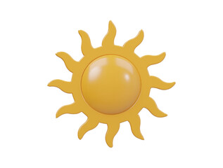 Sun icon 3d render illustration