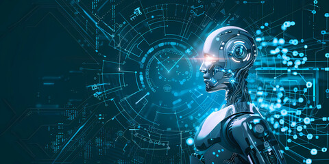 Technology AI abstract digital futuristic circuit, Cyber science tech, Innovation communication illustration.