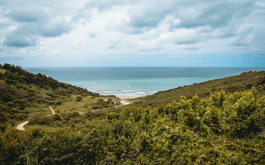 Discovery of the viewpoint on the heights of Bidart, Chapelle Sainte Madeleineet and the ocean in...