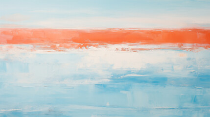 Minimalist sunset landscape painting