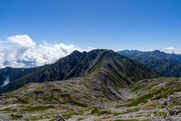 間ノ岳から農鳥岳