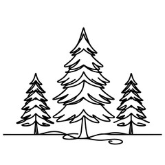 line art larch tree design 