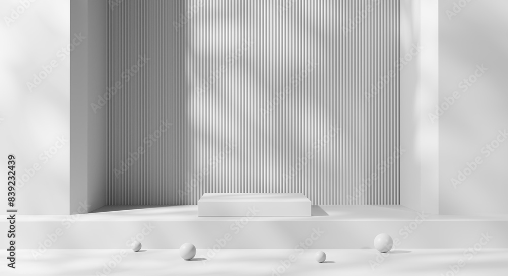 Poster abstract white platform podium showcase for product display 3d rendering