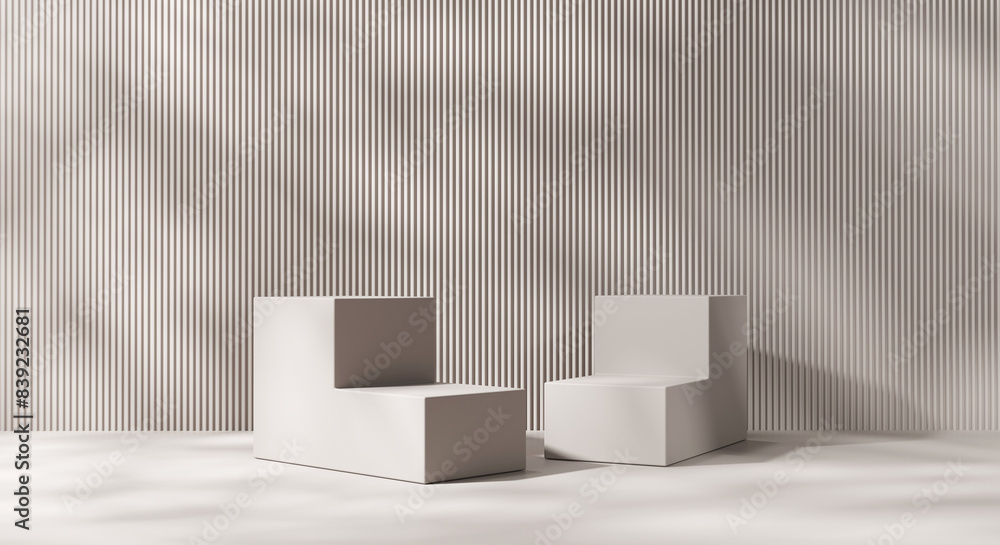 Poster abstract white platform podium showcase for product display 3d rendering