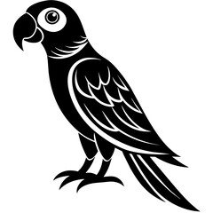 Parrot icon vector silhouette illustration on white background