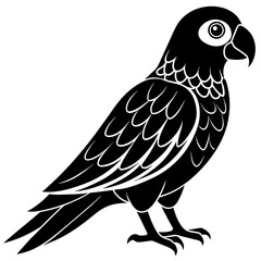 Parrot icon vector silhouette illustration on white background