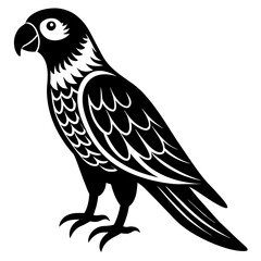 Obraz premium Parrot icon vector silhouette illustration on white background