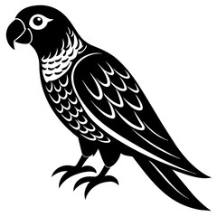 Parrot icon vector silhouette illustration on white background