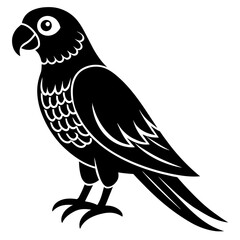 Parrot icon vector silhouette illustration on white background