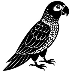 Parrot icon vector silhouette illustration on white background