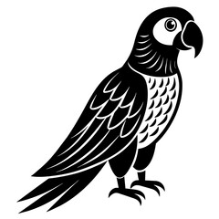 Parrot icon vector silhouette illustration on white background