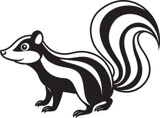 A stylized skunk with intricate pattern.