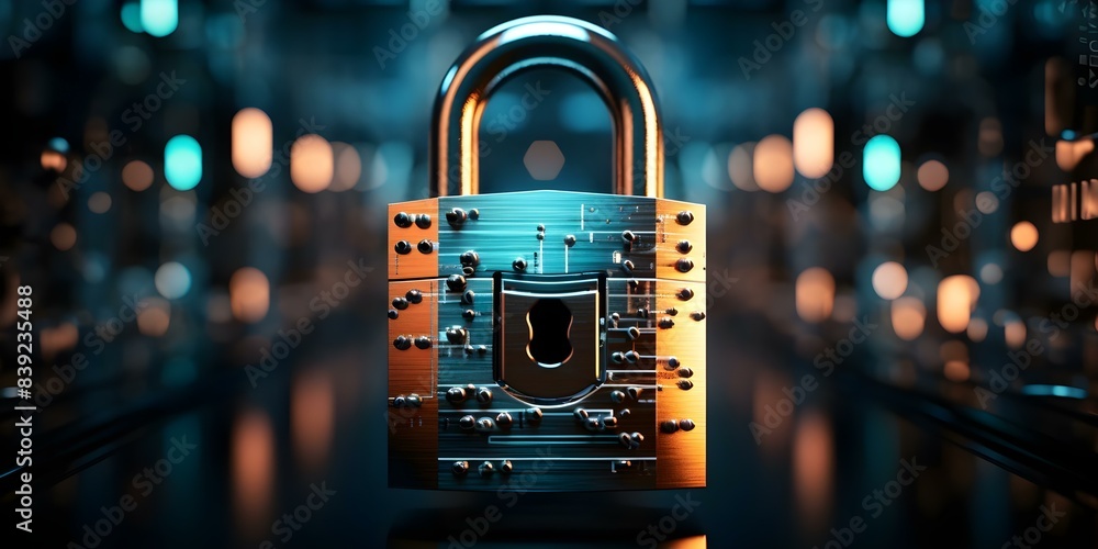 Poster protecting data through cybersecurity measures is essential for safeguarding sensitive information. 