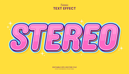 decorative pastel stereo editable text effect vector design
