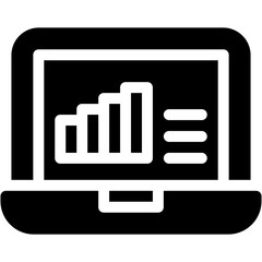 Vector Icon statistic, bar chart, statistics, chart, computer