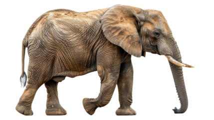 Cute Elephant art isolated cut out on .PNG transparent background