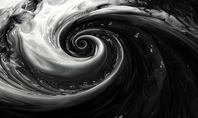 A black and white abstract finger swirl texture with modern and artistic design.