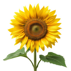 Fototapeta premium Close-up of a vibrant yellow sunflower against a white background, showcasing its beauty and intricate details. Perfect for nature and floral themes.