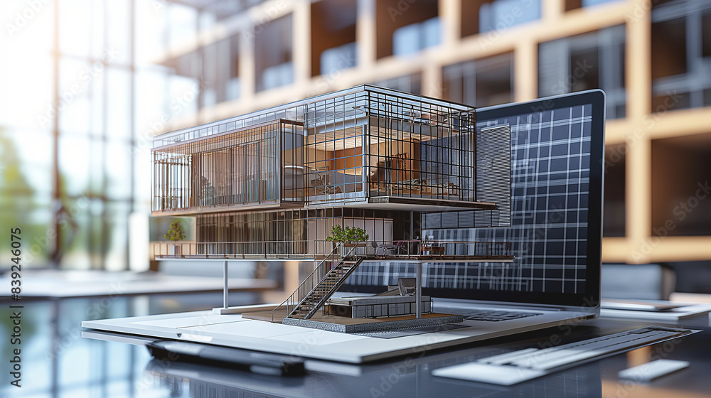 Poster harnessing the power of digital bim technology, architects and engineers work side by side, transfor