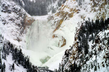 Upper Yellowstone Falls in Winter