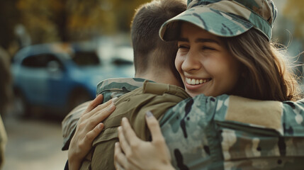 A soldier surprising their siblings with an unexpected homecoming, bringing tears of joy and laughter as they embrace after being apart for so long.