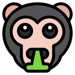 Vector Icon Puke, Monkey, Animal, Wildlife, Pet