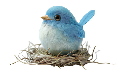 Obraz premium A blue bird sitting in a nest