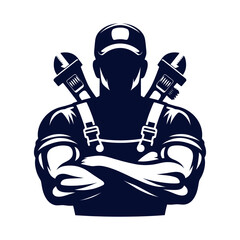 Worker silhouettes Clip art isolated vector illustration on white background