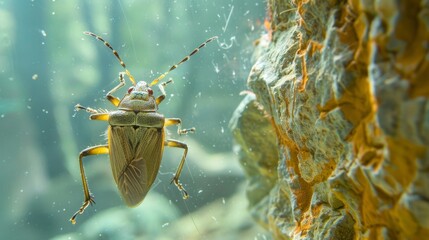 Close-Up Capture of a Water Strider on a Natural Aquatic Background