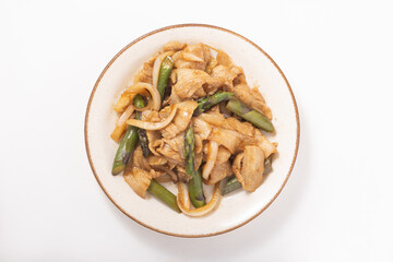 アスパラガスと豚肉の炒め物