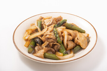 アスパラガスと豚肉の炒め物