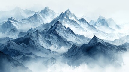 Obraz premium A Majestic Winter Day in the Himalayas. Generative AI
