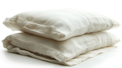 A Pair of Pristine Pillows Ready for a Peaceful Nights Sleep. Generative AI