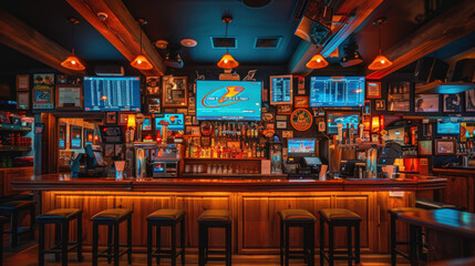 Interior of a sport pub