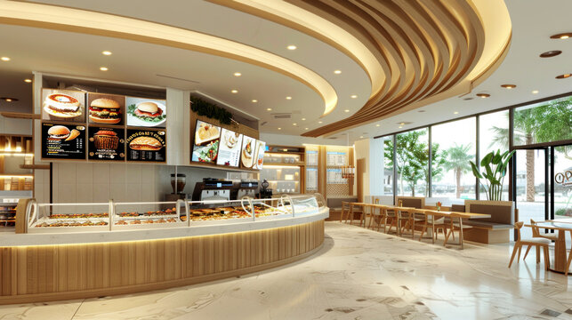 Fast food cafe interior