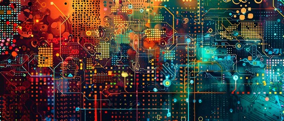 Cybersecurity Abstract Digital Artwork with Intricate Patterns for Data Security Campaigns