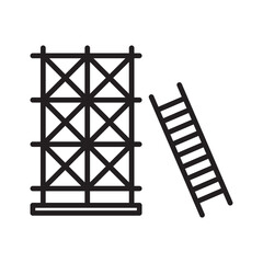 Scaffolding Illustration Representing Essential Construction Equipment