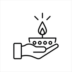 Diwali Lamp vector icon
