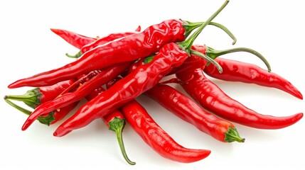 chili peppers Isolated on white background. cooking ingredients for healthful food concept for designer