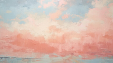 Minimalist pink sunset cloudscape art