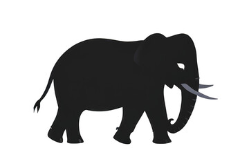 Obraz premium Silhouette elephant . Vector illustration. Isolated transparent background