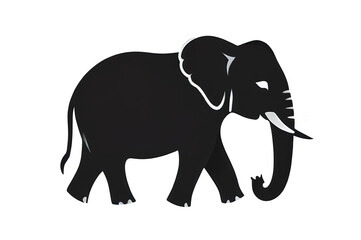 Fototapeta premium Elephant silhouette. Vector illustration. Isolated transparent background