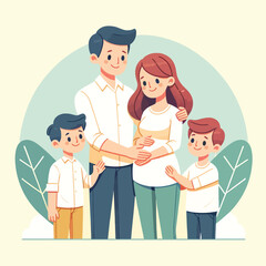 Fototapeta premium Illustration of a family planning