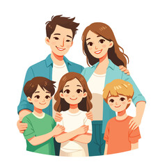 illustration of a happy family hugging each other
