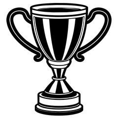 trophy cup gold vector silhouette illustration.