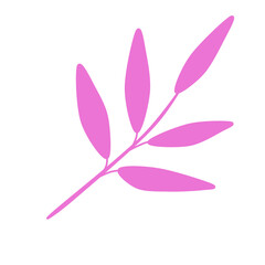 Doodle branch leaf aesthetic leaves shape decoration vintage hand drawn that can be used for sticker, book, scrapbook, icon, decorative, e.t.c with aesthetic purple pastel color