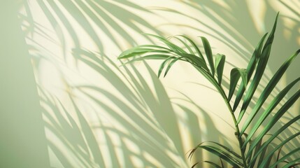 Blurred shadow from palm leaves  beautiful summer spring background for product presentation --ar 16:9 Job ID: 4484b763-359c-46b1-98b5-0ceaaf6117b7