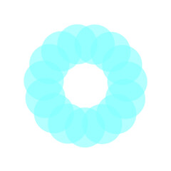 doodle decoration transparent inspired by light and circle shape flower that can be used for sticker, book, scrapbook, icon, decorative, e.t.c with aesthetic blue green color