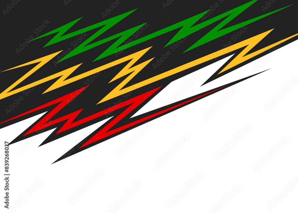 Poster abstract background with lightning pattern and with some copy space area and with rastafari color th